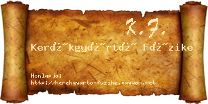 Kerékgyártó Füzike névjegykártya